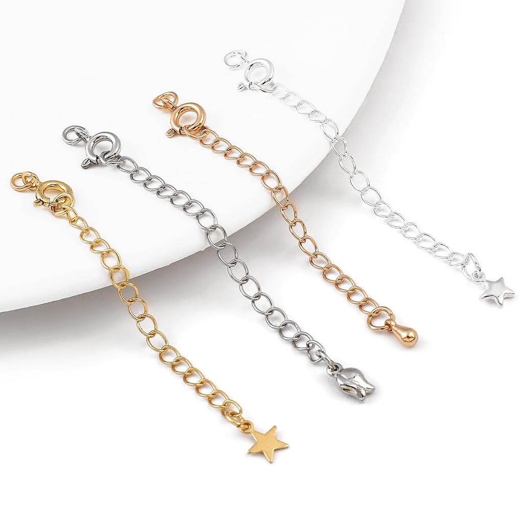 Copper Clad Iron Round Buckle Tail Chain For DIY Jewelry Making Craft Accessories