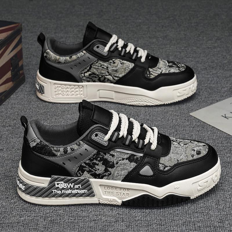 Men's shoes summer breathable versatile casual design sense niche board shoes youth sports thick sole raised canvas trendy shoes