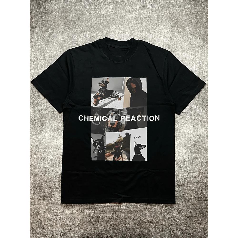 Мужская черная футболка из хлопка 200 г с принтом термопереноса с коротким рукавом