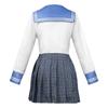 Аниме Danganronpa Maizono Sayaka, карнавальный костюм, школьная форма, голубой парик, рубашка, юбка, носки, наряды, карнавальная одежда на Хэллоуин