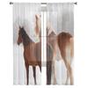 Тюлевая вуаль с изображением лошади, снежной сцены, занавеска для спальни, оконная занавеска для гостиной, прозрачные шторы, жалюзи, шторы из органзы