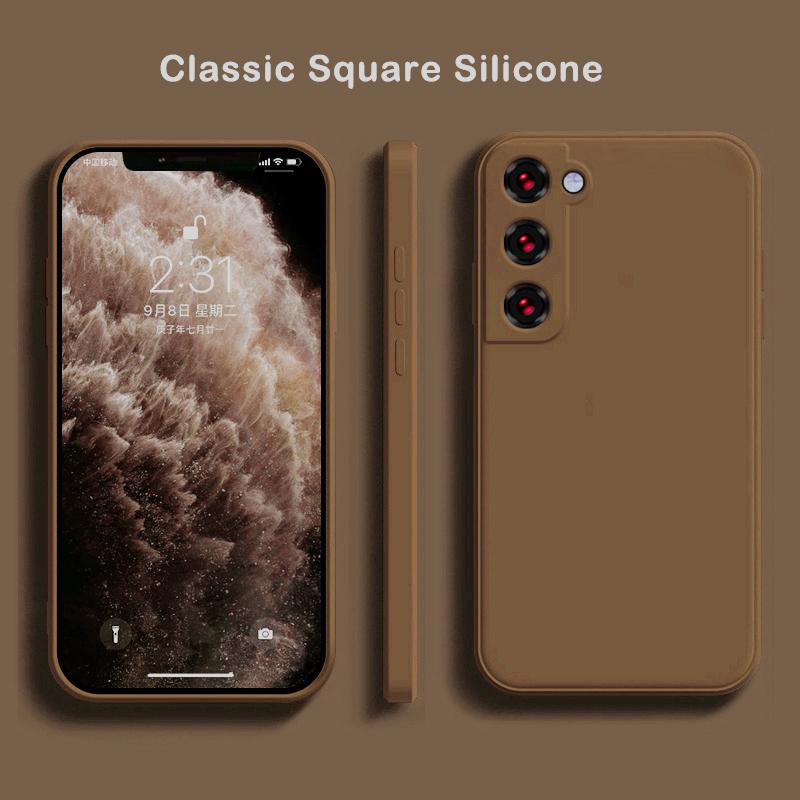 Роскошный квадратный жидкий силиконовый чехол для Samsung Galaxy S25 S24 S23 FE S22 Ultra S21 S20 S10 Plus A52 A53 A54 A33 A72 A32 4G 5G мягкий чехол