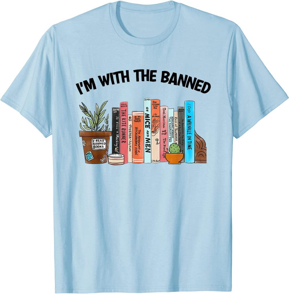 I'm with The Banned Books I Read Banned Books Lovers T-Shirt Avid Reader Clothes Librarian Graphic Tee Tops Life Style Gifts
