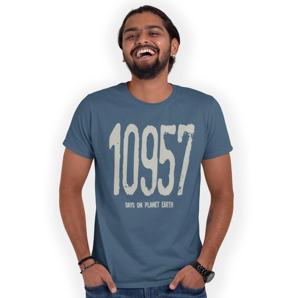 10957 Days on Planet Earth 30th Birthday Hand Printed T-Shirt Gift Size S-5XL