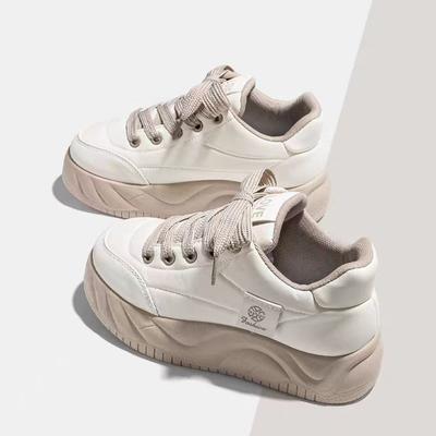 Платформа Dad Shoes женские новые весенние кожаные дышащие мягкие повседневные кроссовки