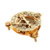 Brass Sundial Compass with Wood Box, Sun Clock, Best Gift For Him 7.62 Cm