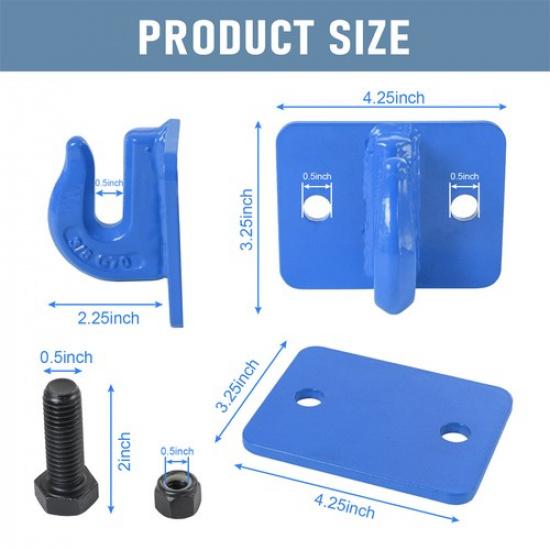 2x 3/8" Bolt On Tractor Bucket Grab Hooks Fits Loader Tractor Bucket Heavy Duty