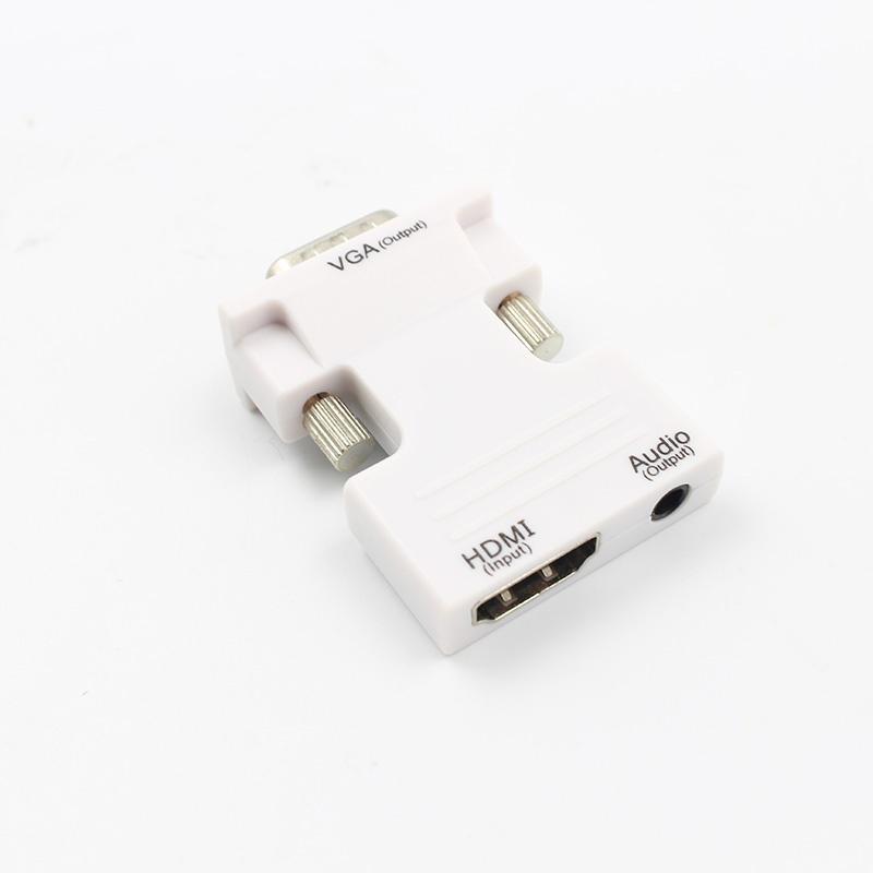 Компактный адаптер HDMI Female to VGA Male с поддержкой аудио, разрешение 1080P