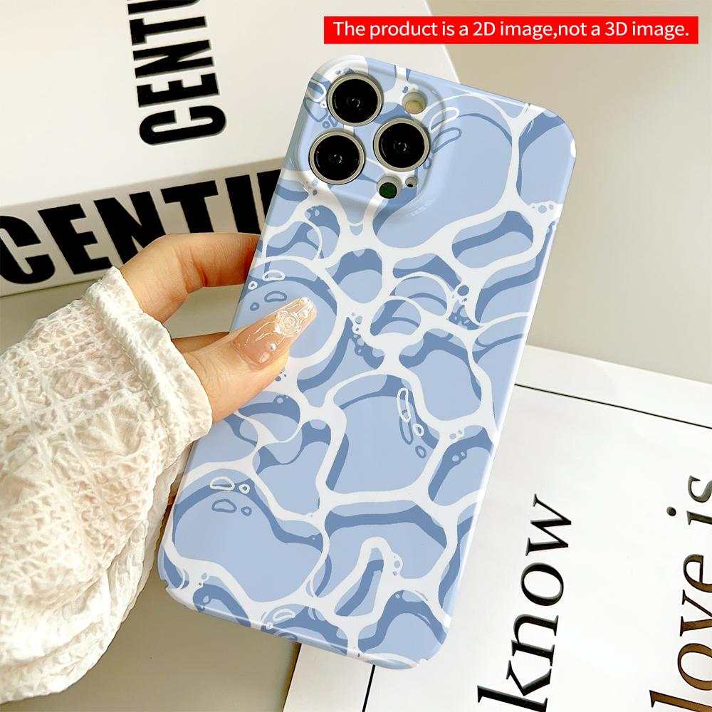 Blue Abstract Bubble Pattern Phone Case All inclusive film hard phone case, compatible with iPhone 18 Pro Max 17 16 15 14 13 12 11