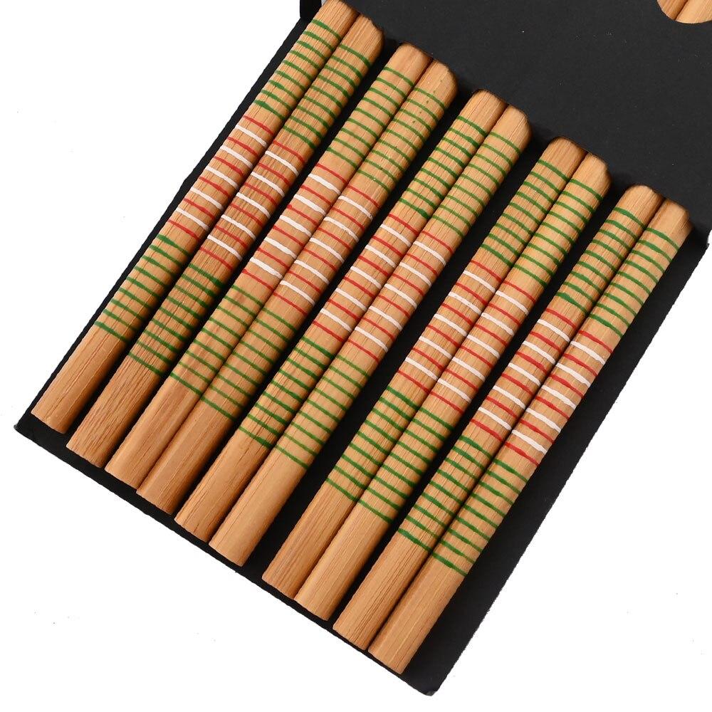 Многоразовые 5 пар натуральных бамбуковых палочек ручной работы в японском стиле, палочки для еды, суши, кухонные инструменты