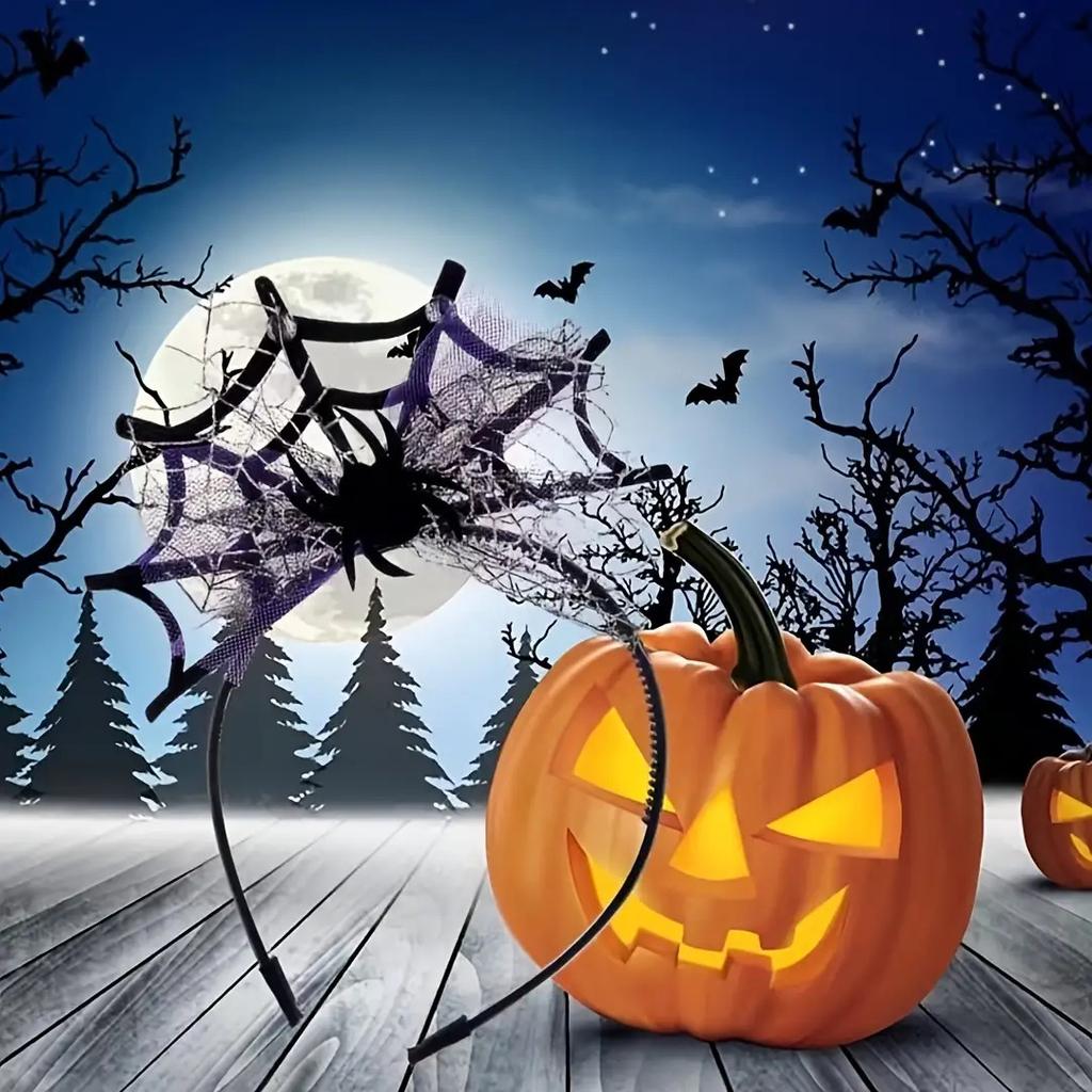 Elegant and Cute Halloween Spider Skull Headband - 4-Season Wearable, Non-Fur Fashion Women's Accessory - Perfect for Halloween/Christmas Decorations