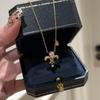 French~ Vintager Iris Necklace Female Water Drop Light Luxury Niche High Sense Medieval High Carbon Diamond Collarbone Chain 2026