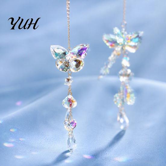 Sparkling Window Suncatcher Pendants Butterfly & Dragonfly Crystal Suncatcher, Colorful Rainbow Maker Prism Hanging Glamorous Crystals for Indoor
