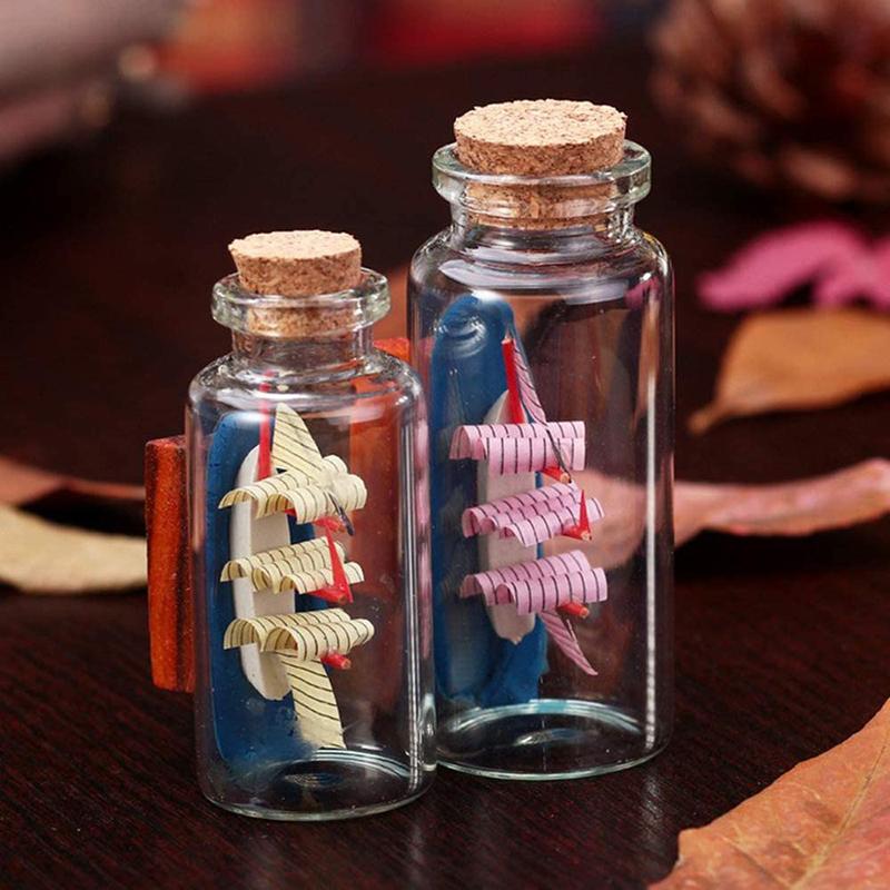 10 Pcs Mini Glass Bottle With Cork Clear Bottle Small Bottle Wedding Decoration
