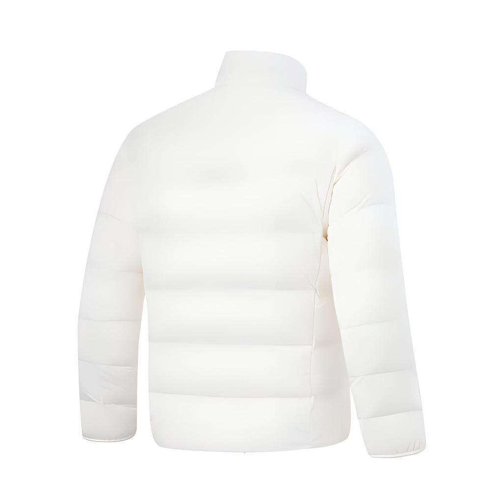 Li Ning Fitness Series Slim Fit Stand Collar Zipper Short Down Jacket Men Jackets Off-White AYMT101-2