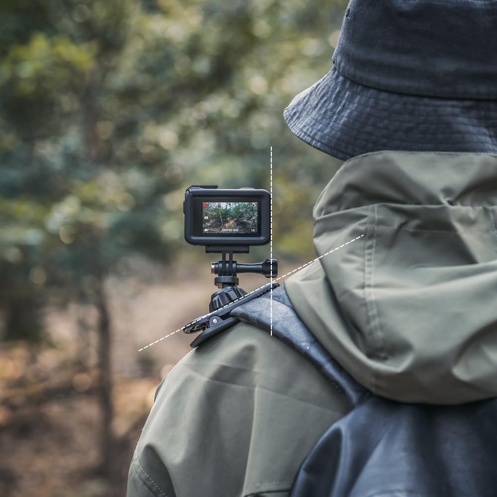 Крепление на плечевой ремень рюкзака Fujing Clamp для Gopro, вращающееся на 360 градусов, быстросъемное крепление для рюкзака, совместимое с Gopro Hero DJIOsmo Action и