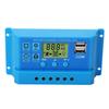 Solar Charge Controller PWM LCD Display Parameter Adjustable 2 USB Solar Charge Regulator Blue 12V 24V