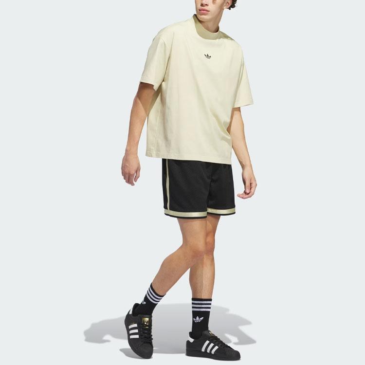 Adidas Оригинальные повседневные шорты свободного покроя Adicolor с принтом логотипа и шнурком, унисекс, черные IM9643