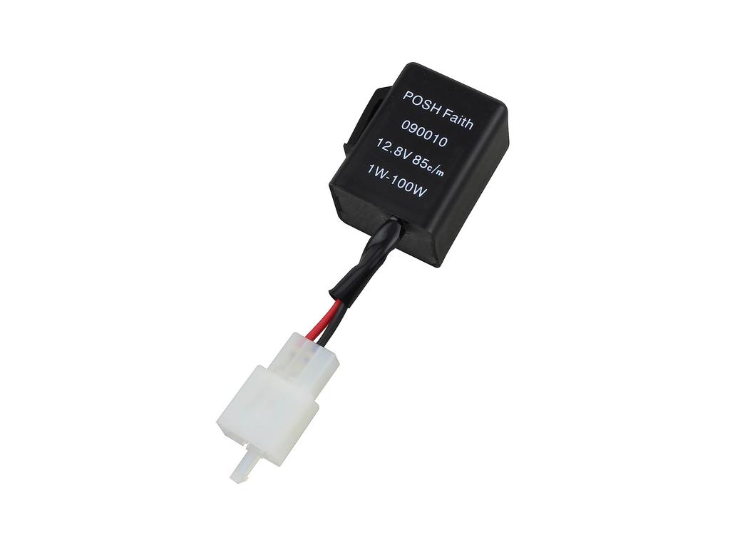 POSH FAITH Motorcycle Supplies Wide Watt Turn Signal Relay (LED Compatible) 2-wire 090010-WR