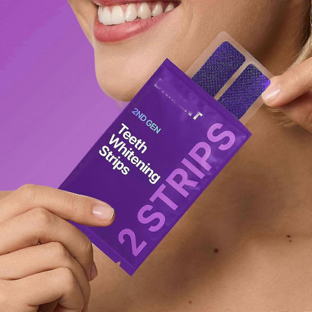 Purple Teeth Whitening Strips Gentle Formula For Daily Use Enamel Safe Instant Brightening Effect For Sensitive Teeth