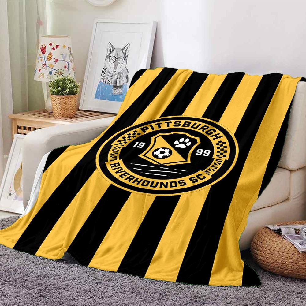 Pittsburgh Riverhounds Print Flannel Blanket High Quality Warm Comfortable Cover for All Seasons Perfect for Gifts Home Decor