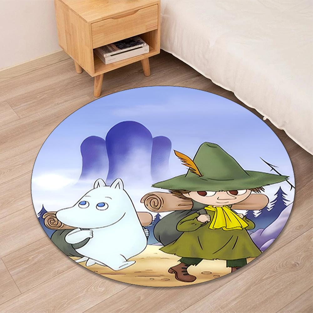 Snufkin Printed Round Rug Carpet Chair Rug Area Rug Entryway Doormats,for Office Chair Living Room Bedroom Kitchen Room.