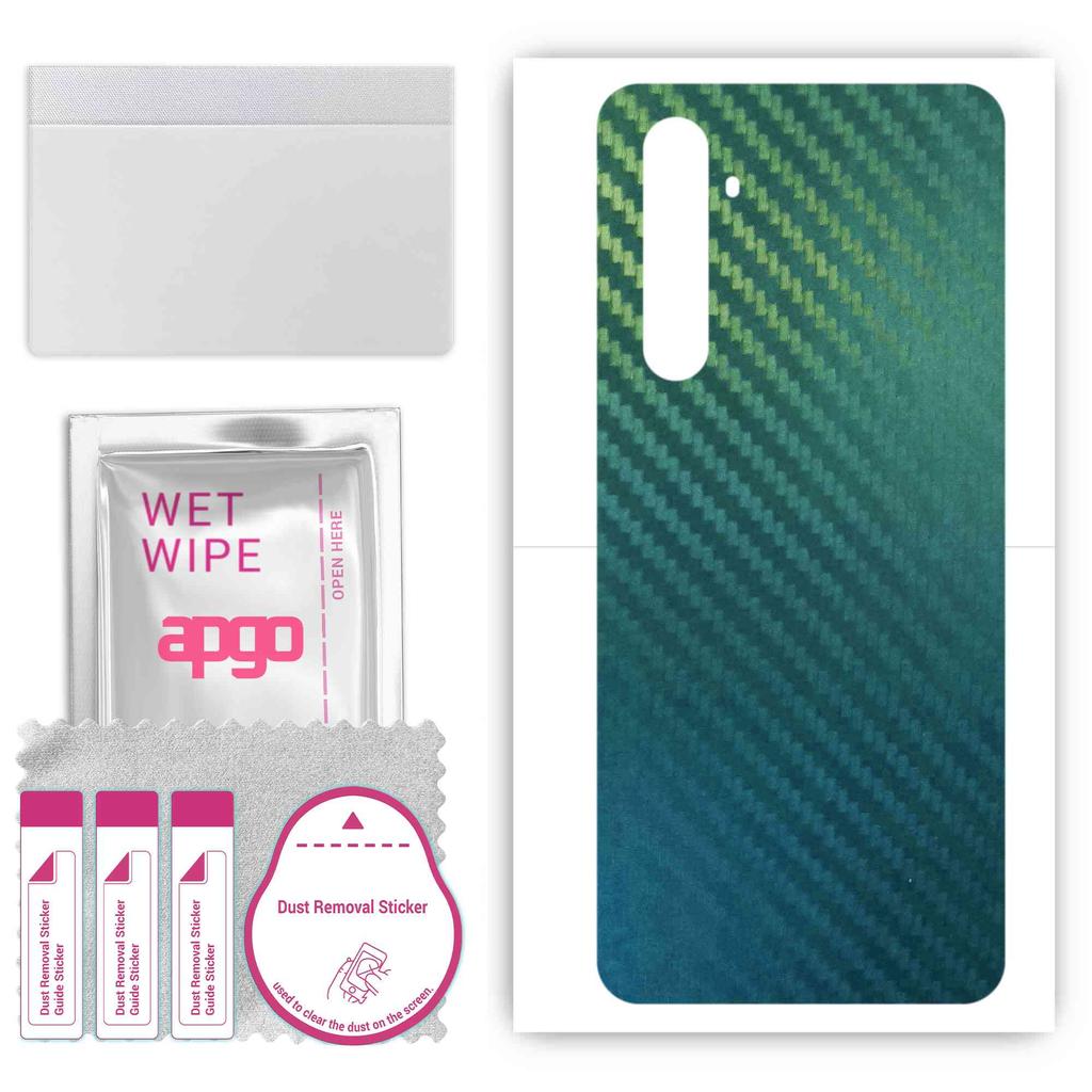 apgo Protective Skin Sticker for the back compatible with Realme X50 Pro Play, Wrap Film, Foil, Vinyl - Pattern Carbon Chameleon CAKA1
