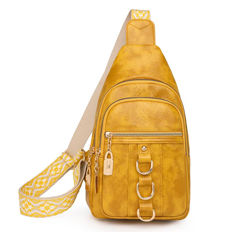 Женская сумка-ретро на грудь, однотонная сумка через плечо, поясная сумка