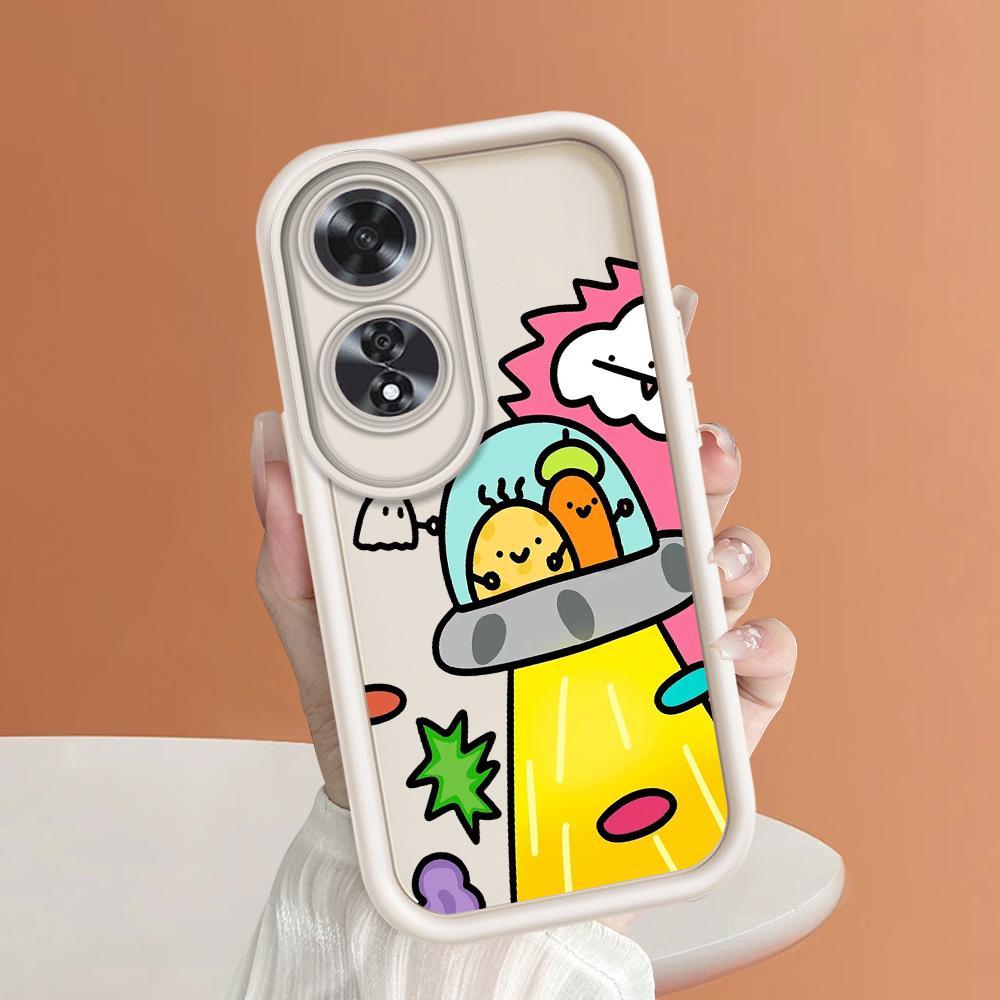Для Realme 11 11x 12x 12 Pro C21 C30 C33 C35 C65 OPPO A18 A38 A60 A96 Reno 10 11 12 Pro Мягкий силиконовый квадратный чехол с изображением космического корабля, противоударный