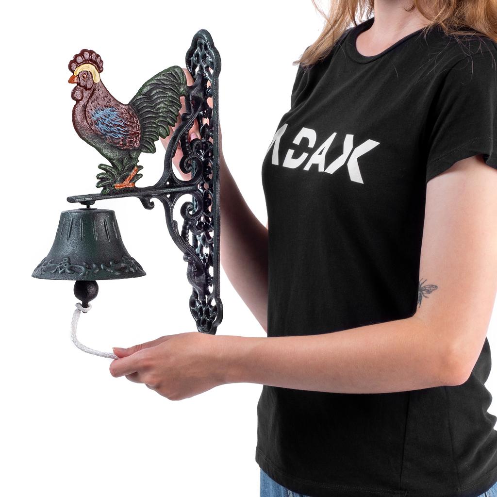 KADAX Cast Iron Door Bell Rooster Knocker Decorative Retro Bell