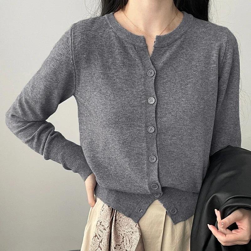 Fashion Women's Thin Fleece Knit Loose Short Cashmere Sweater Round Neck Warm Korean Casual Female Sweater Top Cloting