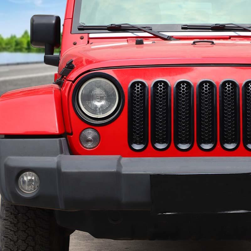 Декоративная крышка фар автомобиля из АБС-пластика, декоративные наклейки на решетку с сеткой для Jeep Wragnler JK 2007-2017, внешние аксессуары автомобиля