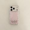 Kawaii Hello Kitty Pink Glitter Phone Case For iPhone 15 16 17 Pro Max Bow Star Pattern Clear Soft TPU Shockproof Cover with Cha