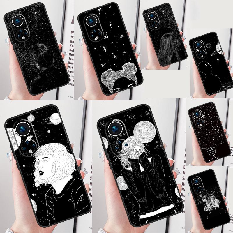 Черно-белый Галактический Эстетичный Чехол Для Honor Magic 7 Lite 5 6 Pro Honor 200 50 70 90 Lite X8b X9a X8a X8 X9 X9c X9b Чехол