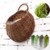 Rattan Vase Basket Hand Made Wicker Nest Flower Pot Eco-Friendly Wall Hanging Vase Container Storage Basket Home Decoration