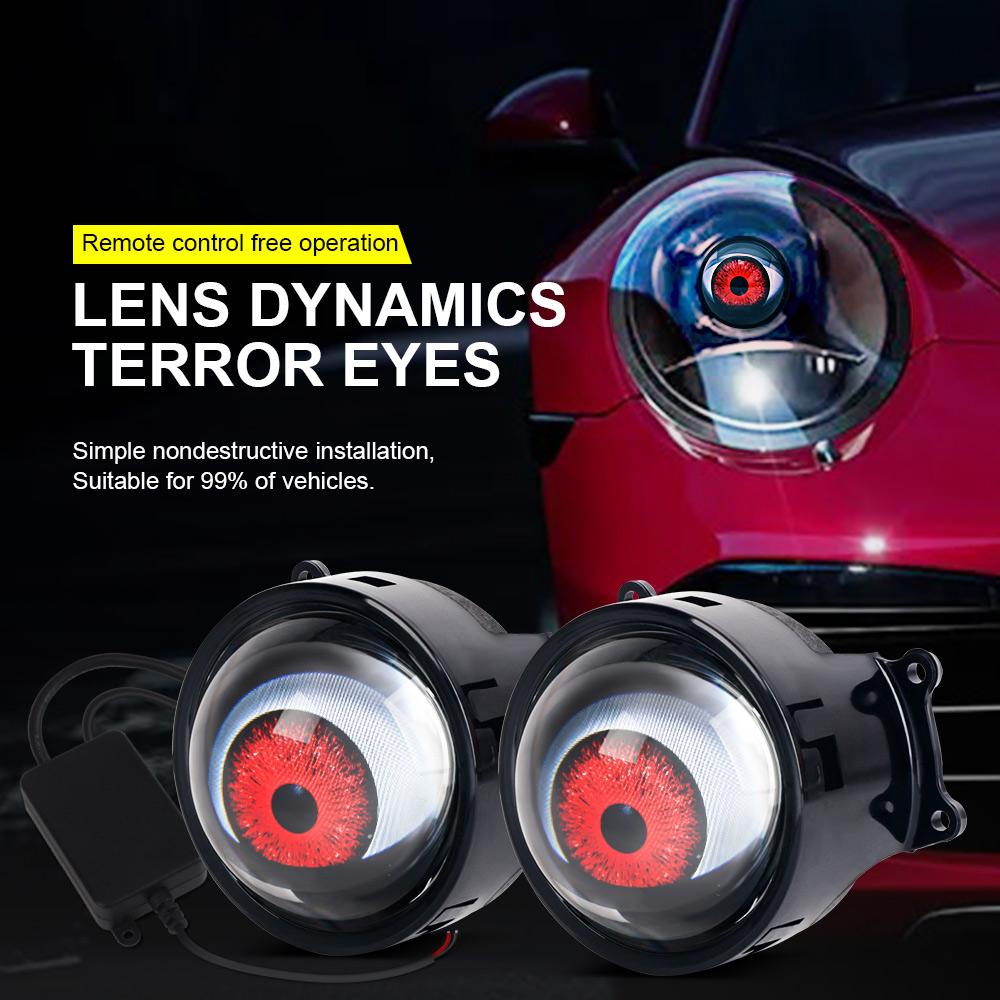 Крутое украшение Динамические светодиодные автомобильные фары Devil Eye Светодиодные автомобильные фары Сборка фар Модифицированный автомобильный аксессуар Eagle Eye Light