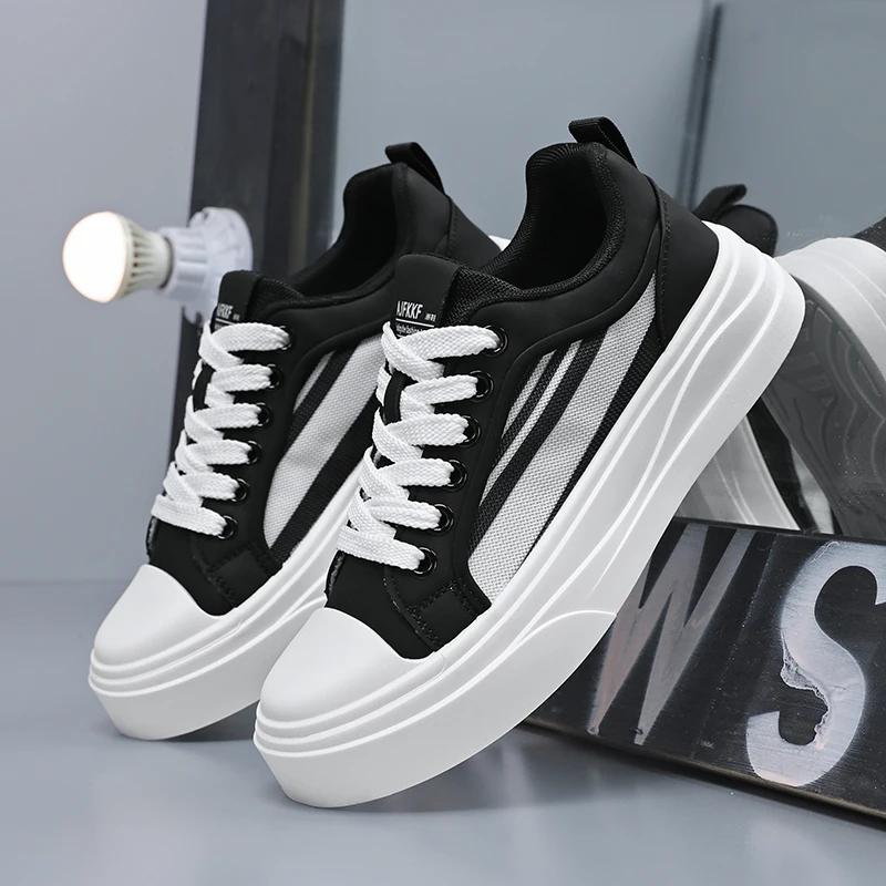 Модные Белые Мужские Спортивные Обувь Мужская Скейтбординг Обувь Уличные Беговые Кроссовки Платформа Повседневная Обувь Дышащая Легкая Ходьба Обувь