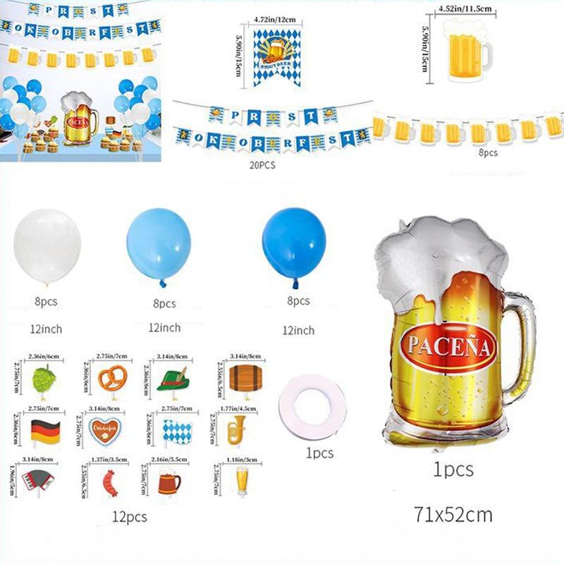 Oktoberfest Dekoration Set Bayrische Wimpel Girlande Banner Luftballon Für Party