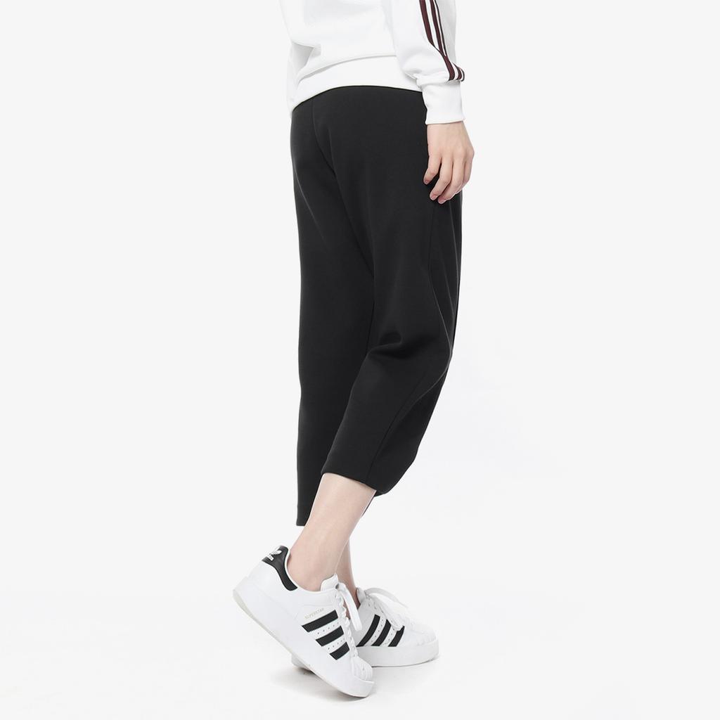 adidas Оригинальные женские спортивные брюки с принтом логотипа-трилистника, эластичным поясом и шнурком, черные DM2108