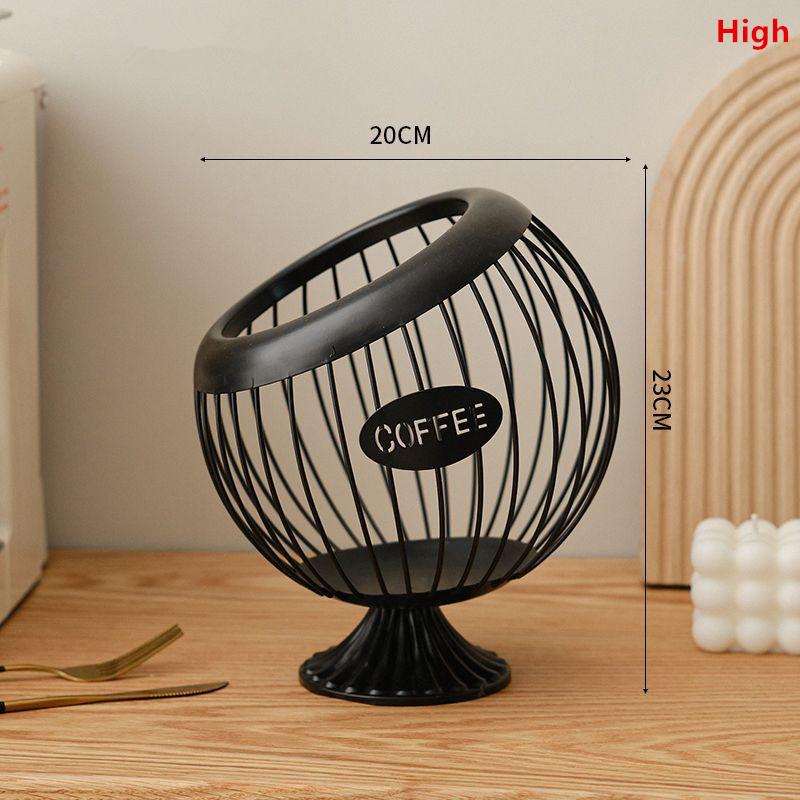Iron Wire Coffee Pod Holder Large Capacity Basket for Kitchen Countertop Coffee Station Organization