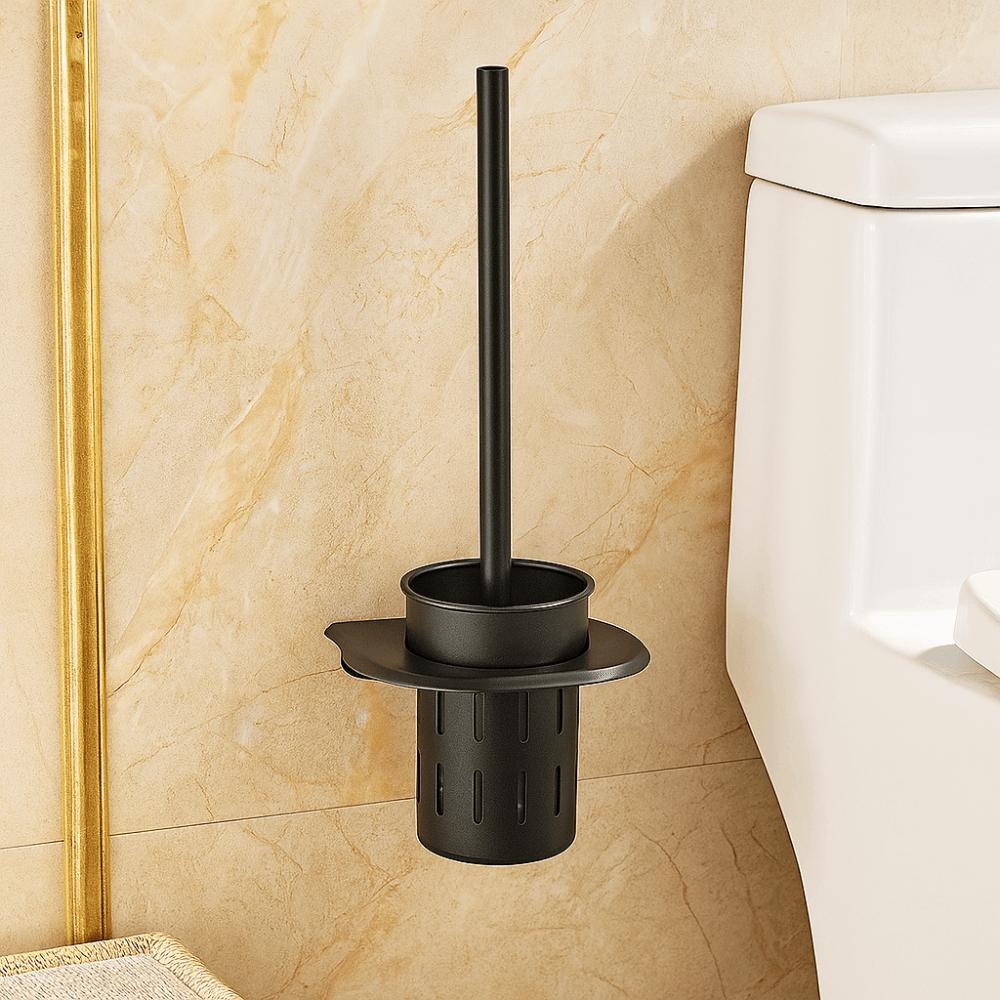 Wall Mounted Toilet Brush Set Long Handle Toilet Brush Holder Bathroom Accessories