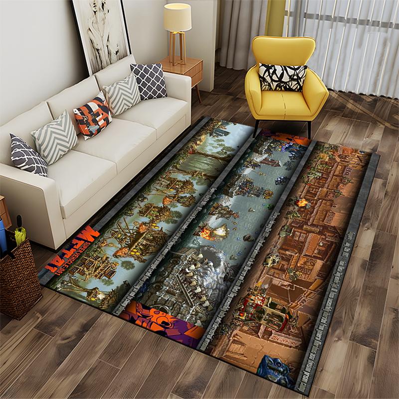 Metal Slug Game Pixel Art Rug Design Non-slip rug suitable for living room and bedroom sofas.