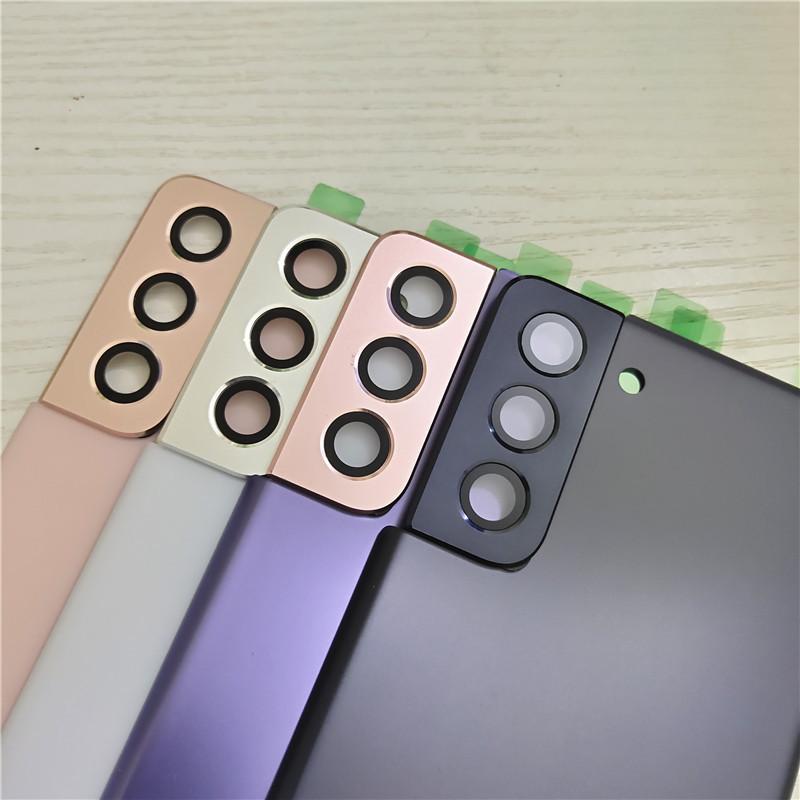 Задняя крышка аккумулятора для Samsung Galaxy S21 G991 S22 Plus G996 Запасные части корпуса с объективом камеры