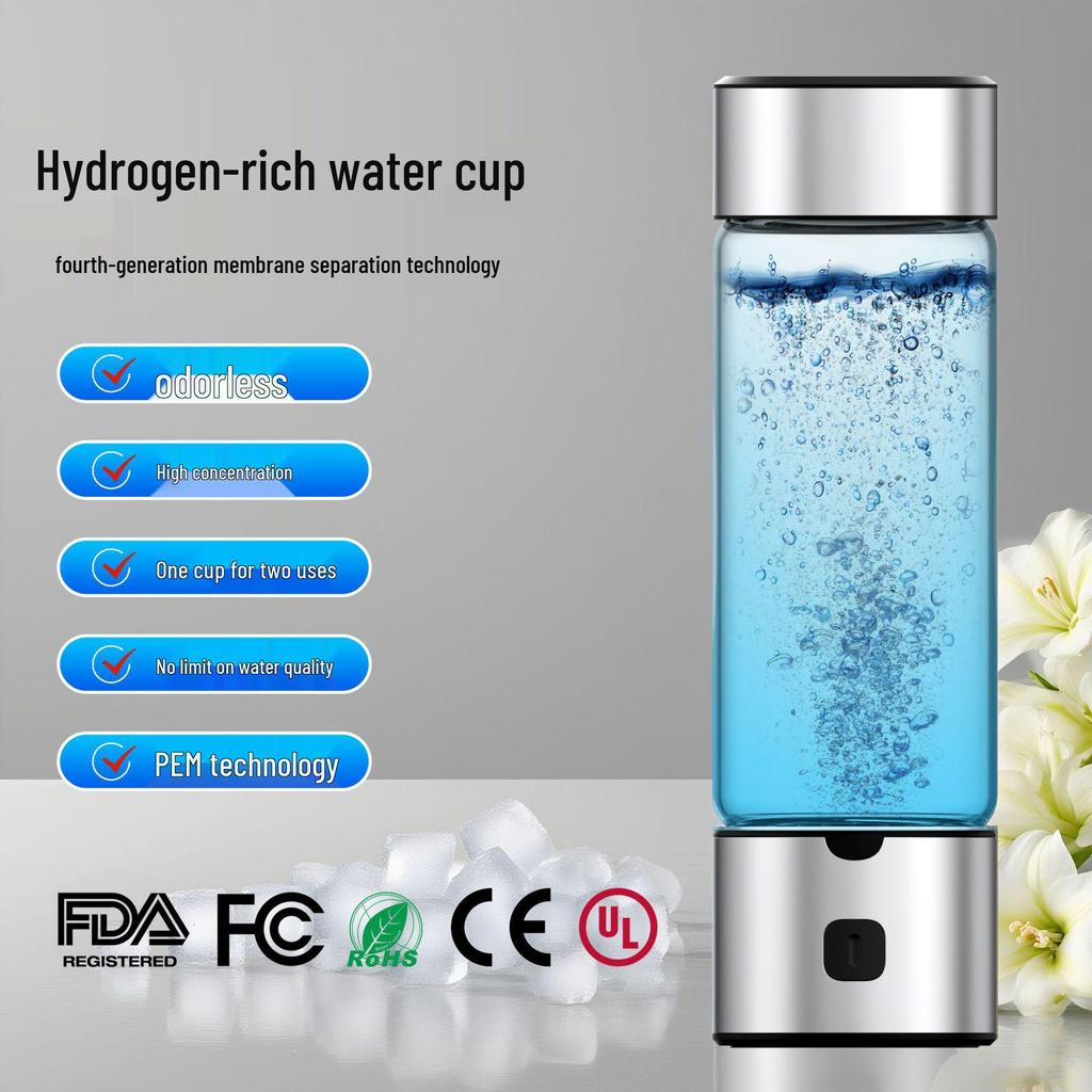Fifth-Gen Hydrogen-Rich Water Cup: Two-in-One Electrolytic Hydrogen Generator and Hot-Selling Bottle.