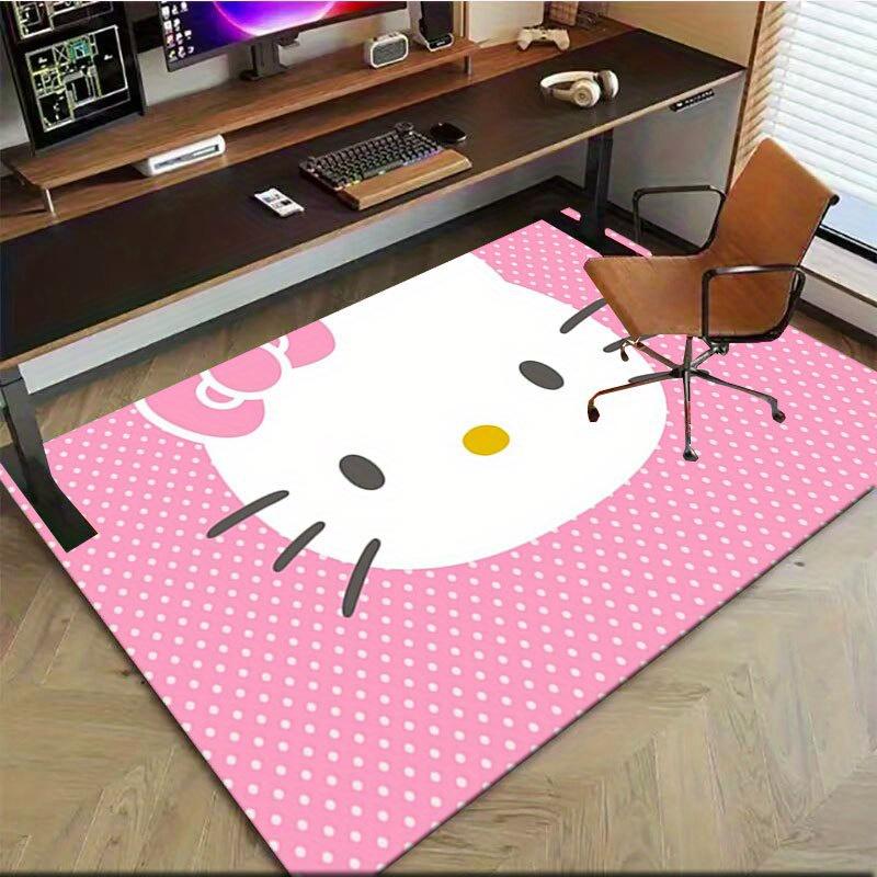 1 шт. Sanrio Hello Kitty Ковер для офиса с принтом русалки Прямоугольный коврик под стол, Идеальный декор для гостиной, спальни, кухни, Нескользящий пол