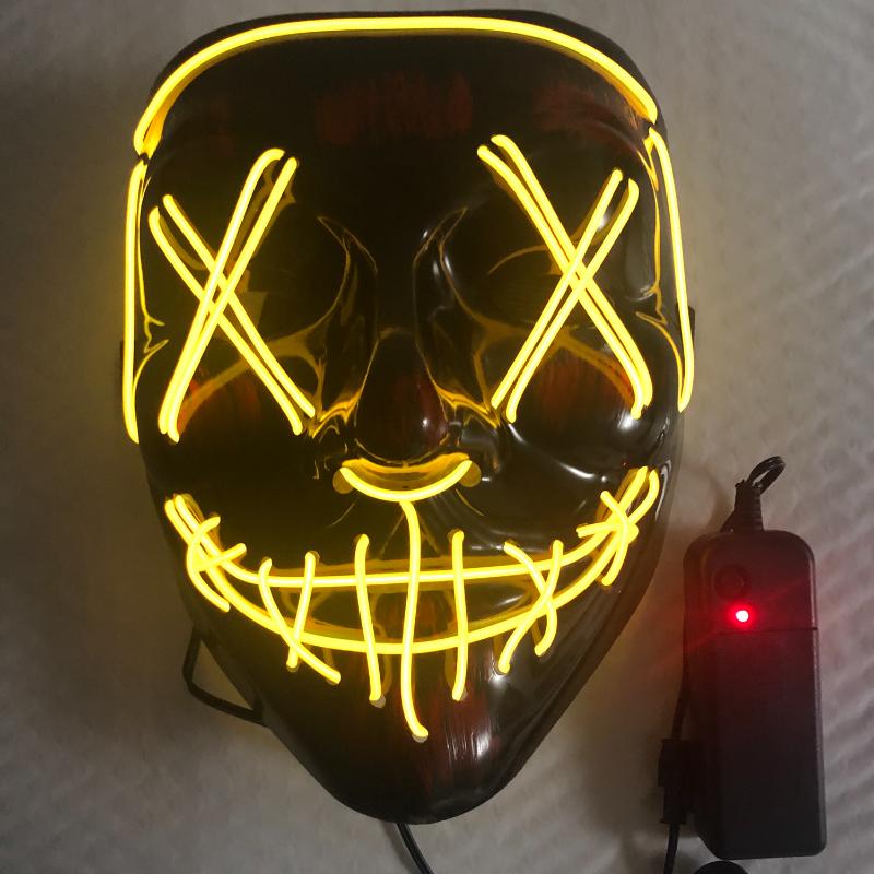 Halloween Mask Mixed Color Led Mask Party Masque Masquerade Masks Neon Maske Light Glow In The Dark Horror Mask Glowing Mask