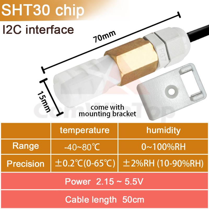 SHT20 SHT30 SHTC3 SHT35 I2C Temperature Humidity Sensor Probe 2