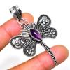 Amethyst Gemstone 925 Silver Plated Handmade Jewelry Pendant 2.27"