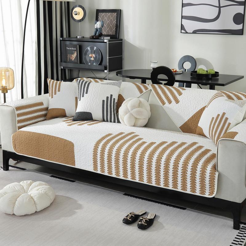 Modern Light Luxury Sofa Cushion, Cotton Printed Non-slip Sofa Cushion, Four-season Universal Sofa Cover, Fabric Sofa Towel