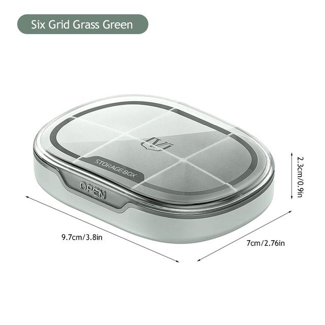 6 Grid Portable Eight Grid Sub Packing Large Capacity Pill Box Sealed Moisture Proof Pill Storage Box Folding Waterproof Pill